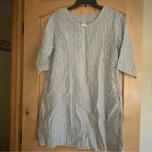 Lenox Linen mini free dress blue and white stripe